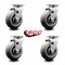 Service Caster 5 Inch Thermoplastic Rubber Wheel Swivel Caster Set with Roller Bearings SCC SCC-20S520-TPRRD-4 - alternate 4